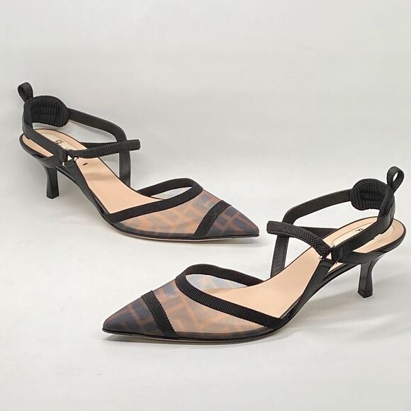 Fendi Colibri Lite 55MM Slingback Pumps size 37 - Picture 1 of 16